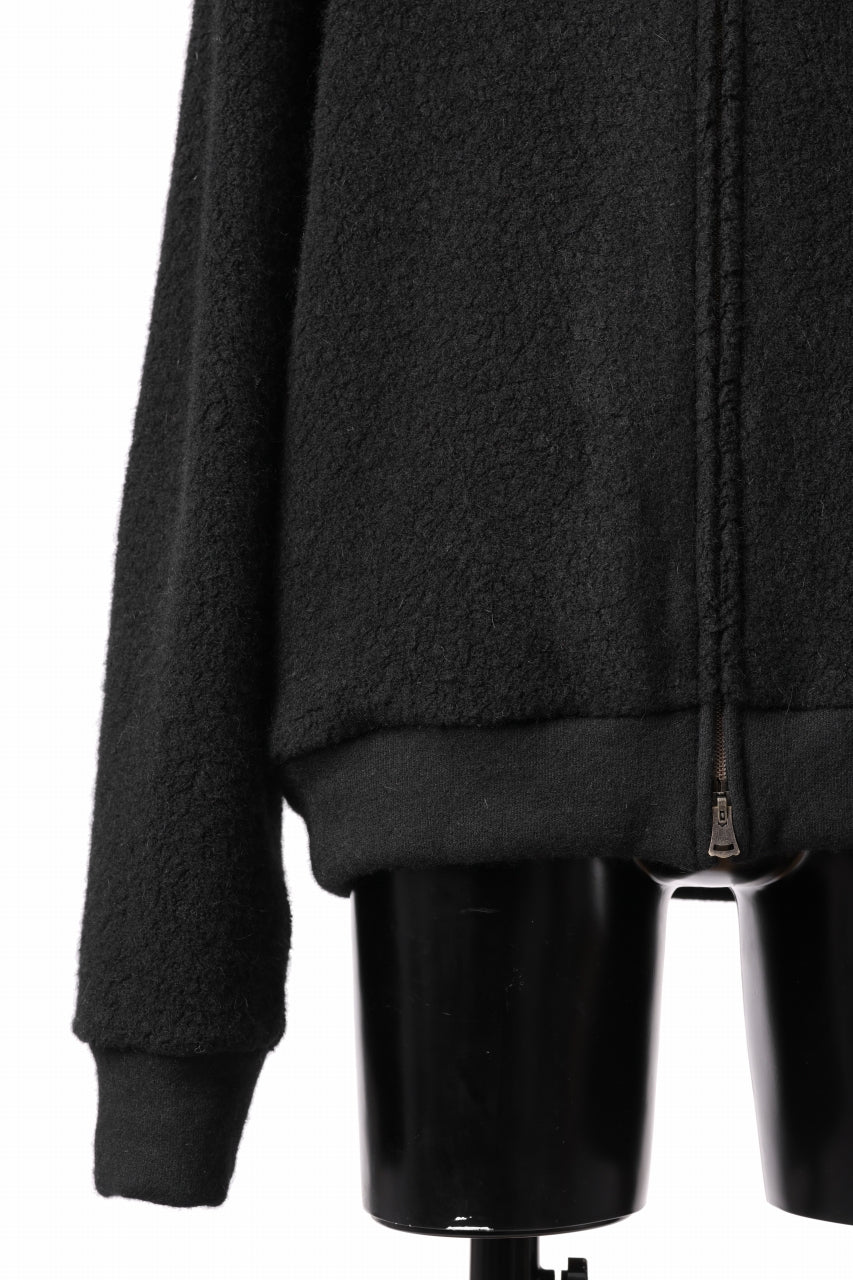 sus-sous Full Zip Track Jacket / Wool Boa Knit (BLACK)