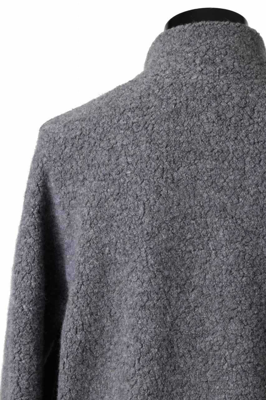 画像をギャラリービューアに読み込む, sus-sous Full Zip Track Jacket / Wool Boa Knit (GRAY)