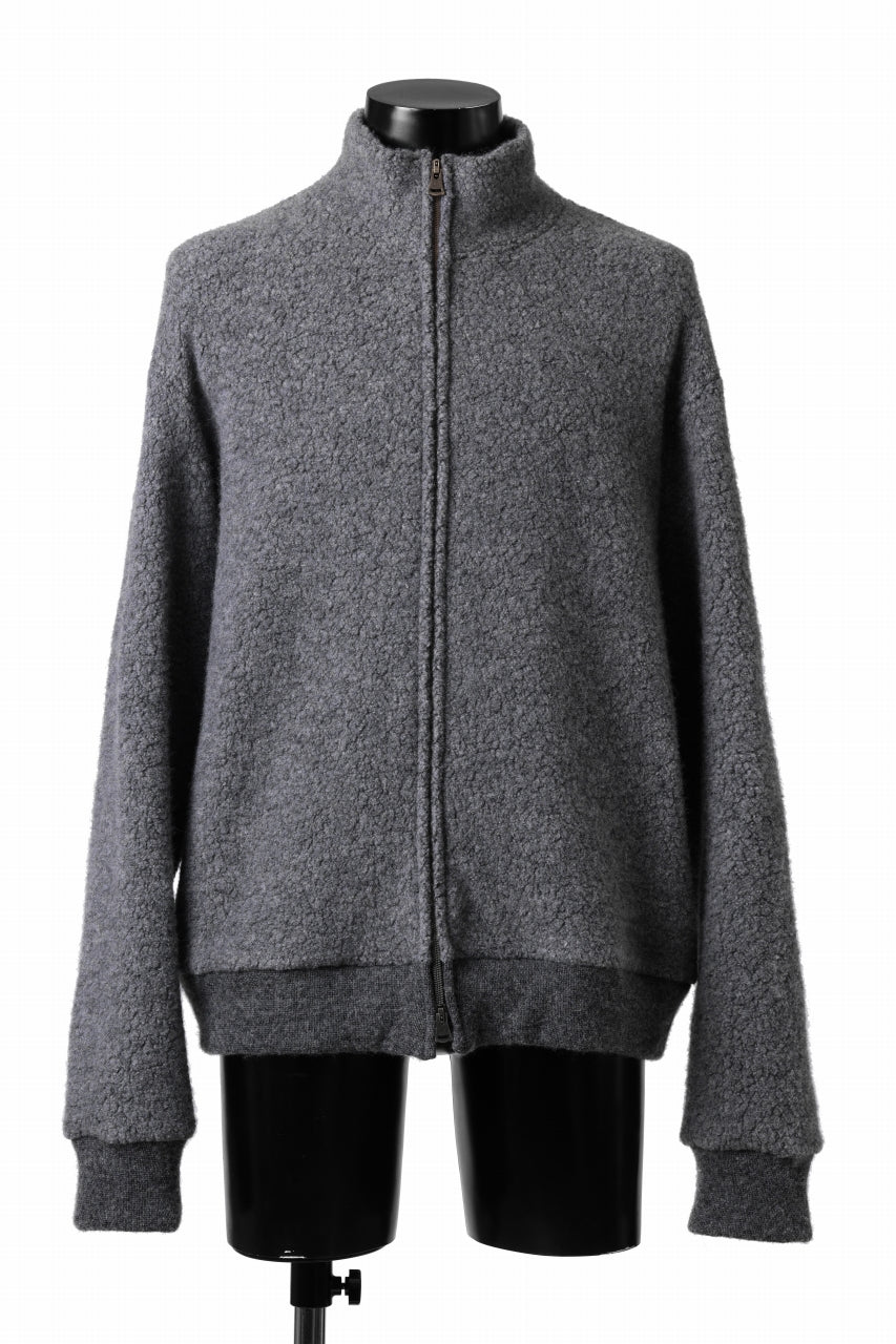 sus-sous Full Zip Track Jacket / Wool Boa Knit (GRAY)