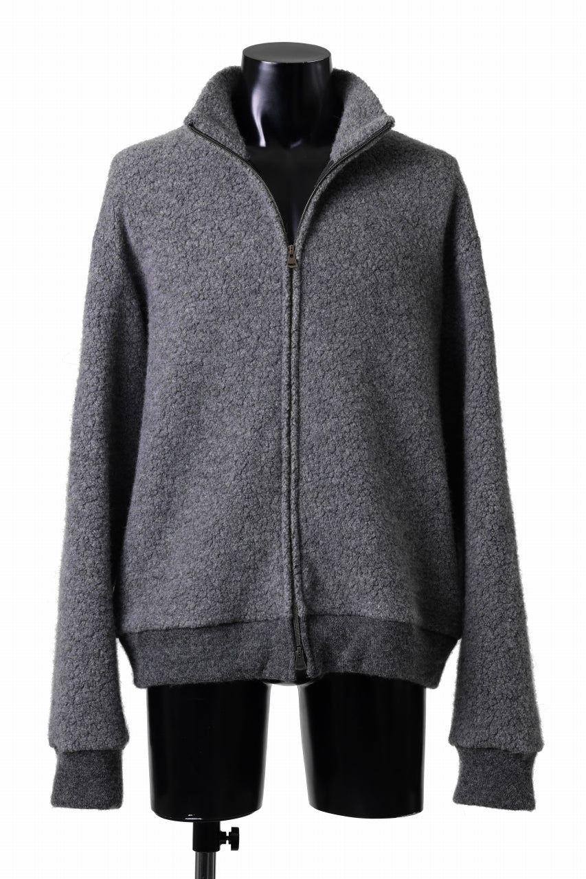 画像をギャラリービューアに読み込む, sus-sous Full Zip Track Jacket / Wool Boa Knit (GRAY)