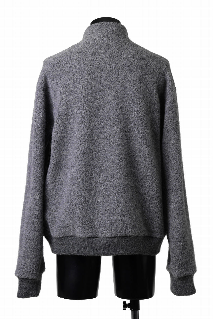 画像をギャラリービューアに読み込む, sus-sous Full Zip Track Jacket / Wool Boa Knit (GRAY)