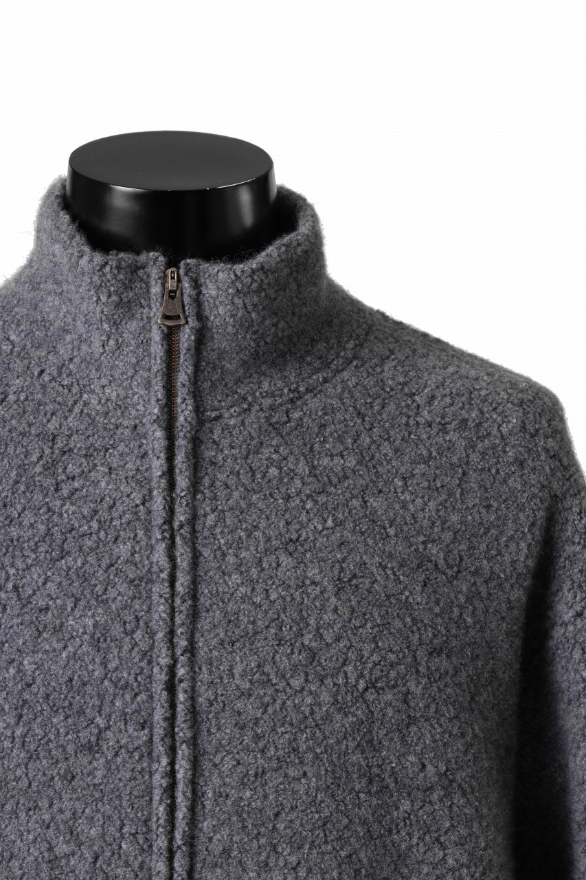 sus-sous Full Zip Track Jacket / Wool Boa Knit (GRAY)