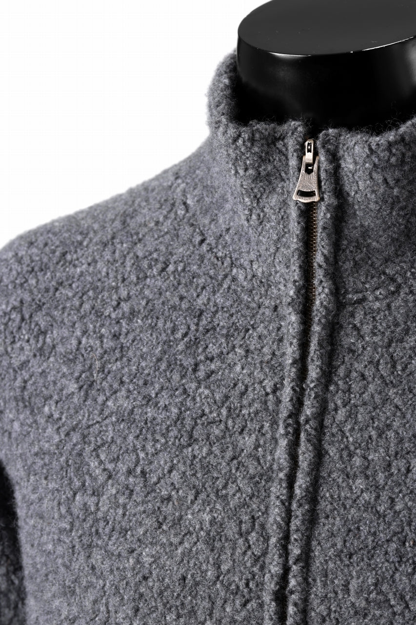 sus-sous Full Zip Track Jacket / Wool Boa Knit (GRAY)