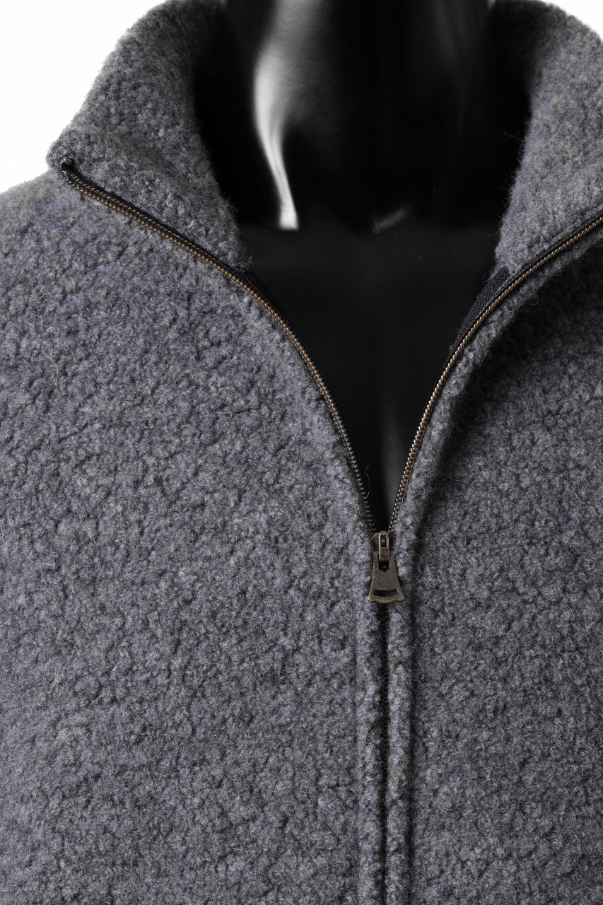 画像をギャラリービューアに読み込む, sus-sous Full Zip Track Jacket / Wool Boa Knit (GRAY)