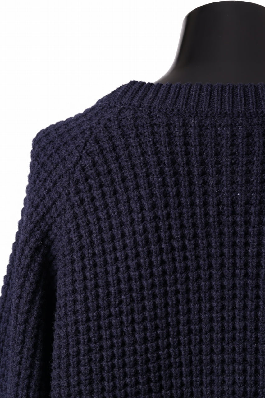 Load image into Gallery viewer, sus-sous popcorn wool knit / england merino wool (NAVY)