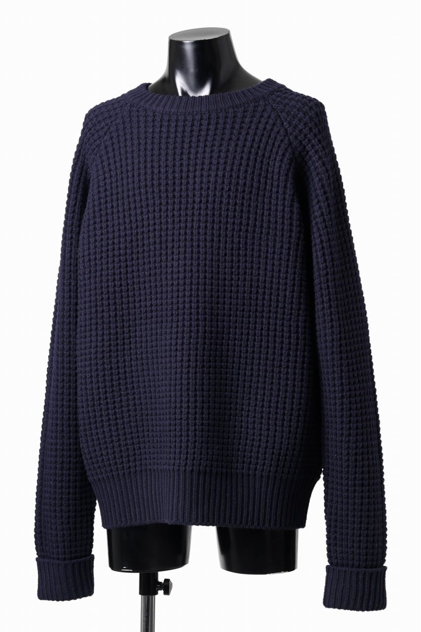 sus-sous popcorn wool knit / england merino wool (NAVY)