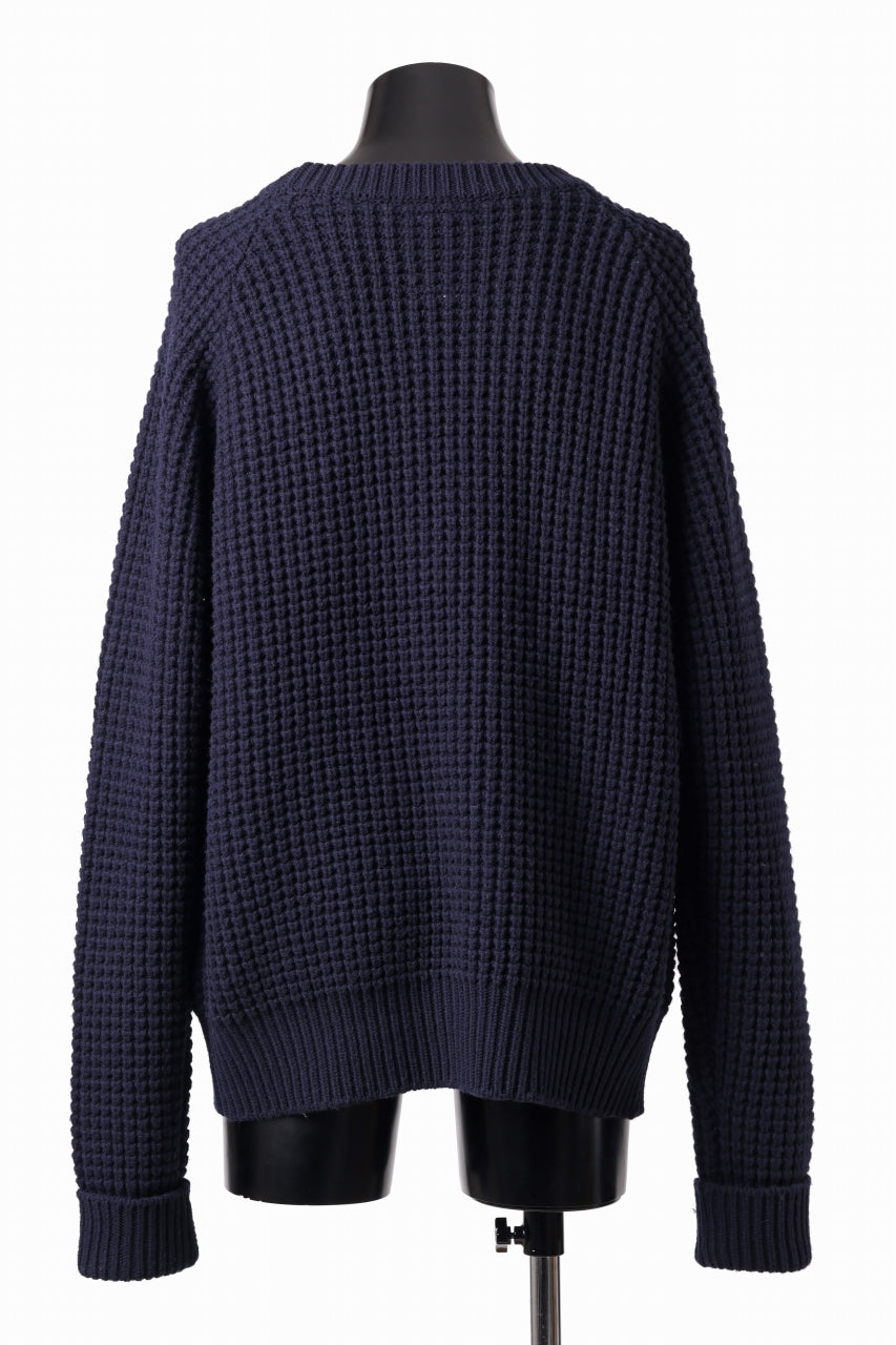 sus-sous popcorn wool knit / england merino wool (NAVY)