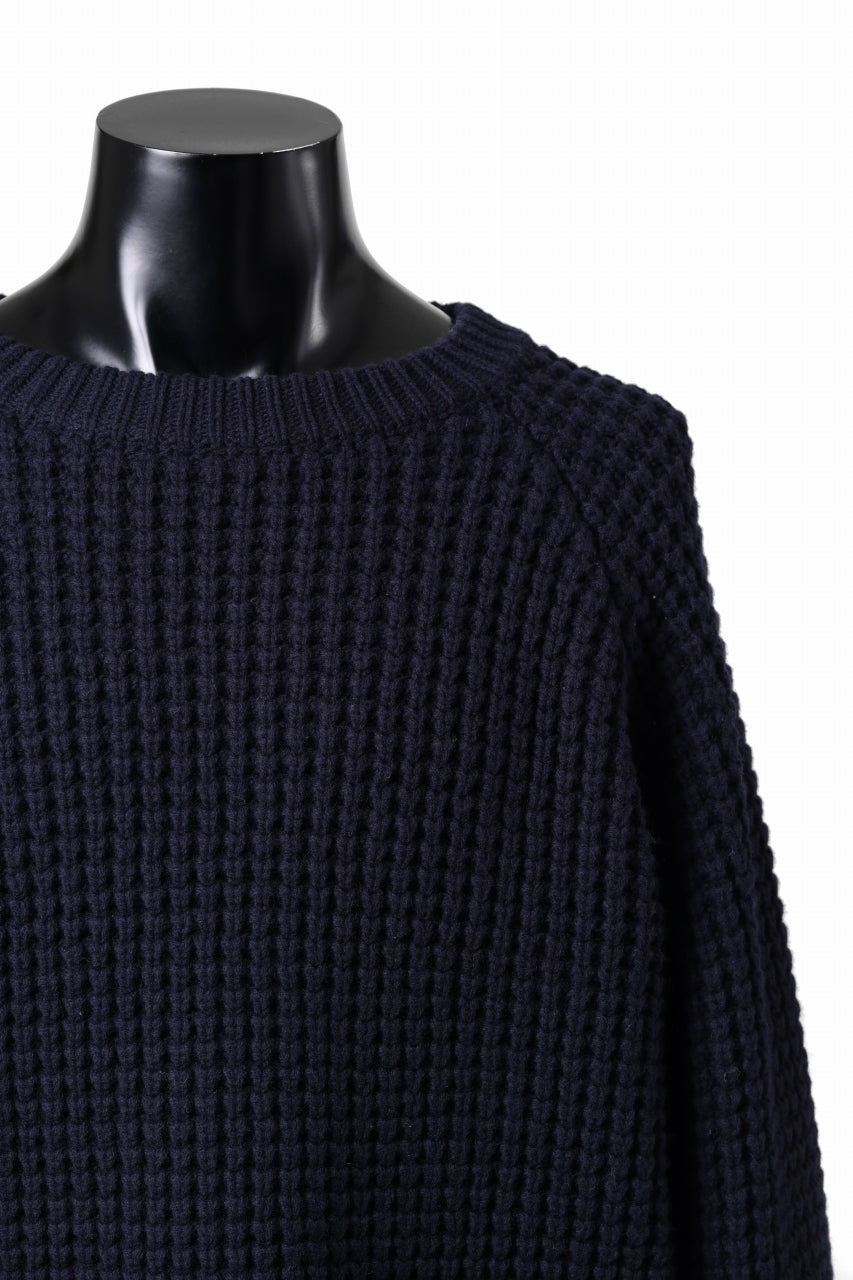 Load image into Gallery viewer, sus-sous popcorn wool knit / england merino wool (NAVY)