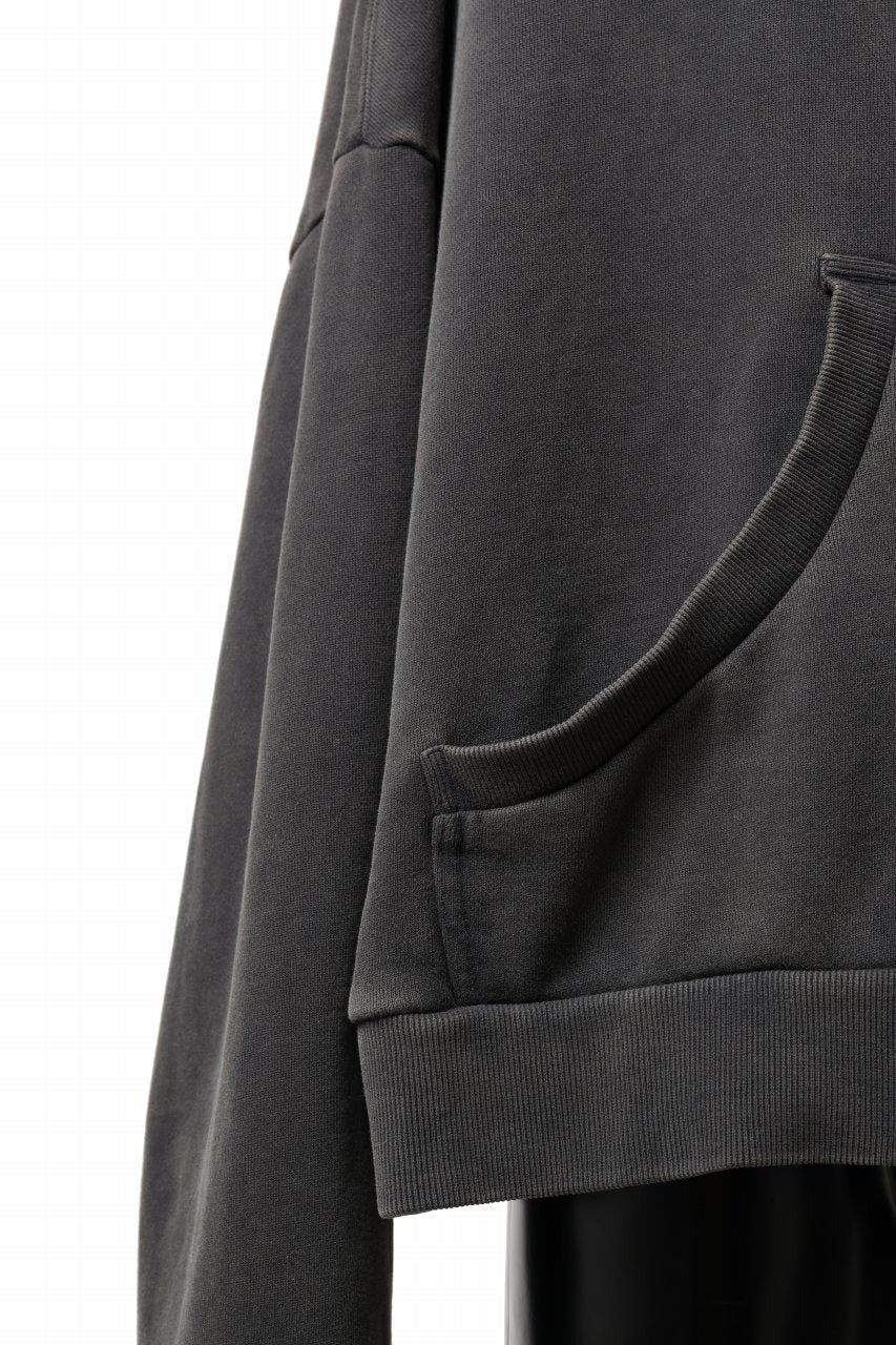 entire studios FULL ZIP SWEAT PARKA (WASHED BLACK)