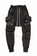 A.F ARTEFACT BELTED DETAIL JOGGER / METAL STEAM CAMOUFLAGE (BLACK×BROWN)