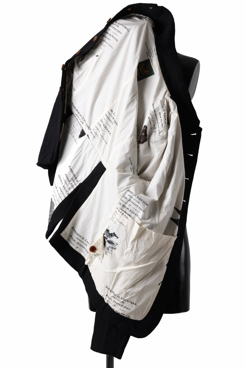 Aleksandr Manamis exclusive 19IEME Stand Collar Jacket / Mesh Linen (BLACK)