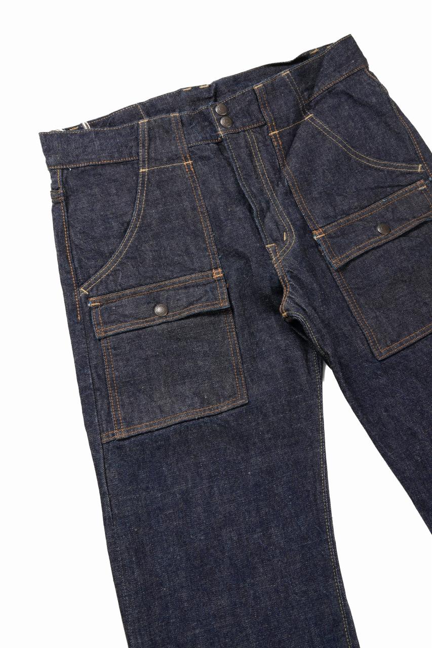 Load image into Gallery viewer, FULLCOUNT 1246W Bush Pants / 13.7oz Zimbabwe Selvedge Denim (INDIGO BLUE / ONE WASHED)