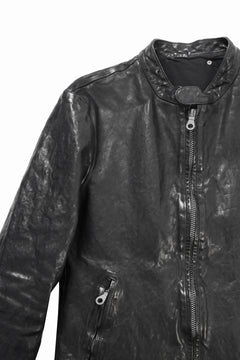 Load image into Gallery viewer, ISAMU KATAYAMA BACKLASH ITALY SHOULDER GARMENT-DYED SINGLE RIDERS JACKET(BLACK)