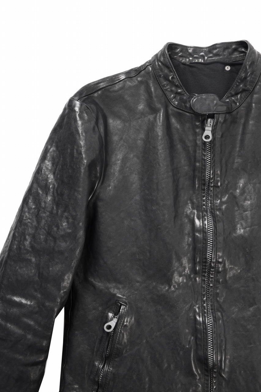 Load image into Gallery viewer, ISAMU KATAYAMA BACKLASH ITALY SHOULDER GARMENT-DYED SINGLE RIDERS JACKET(BLACK)
