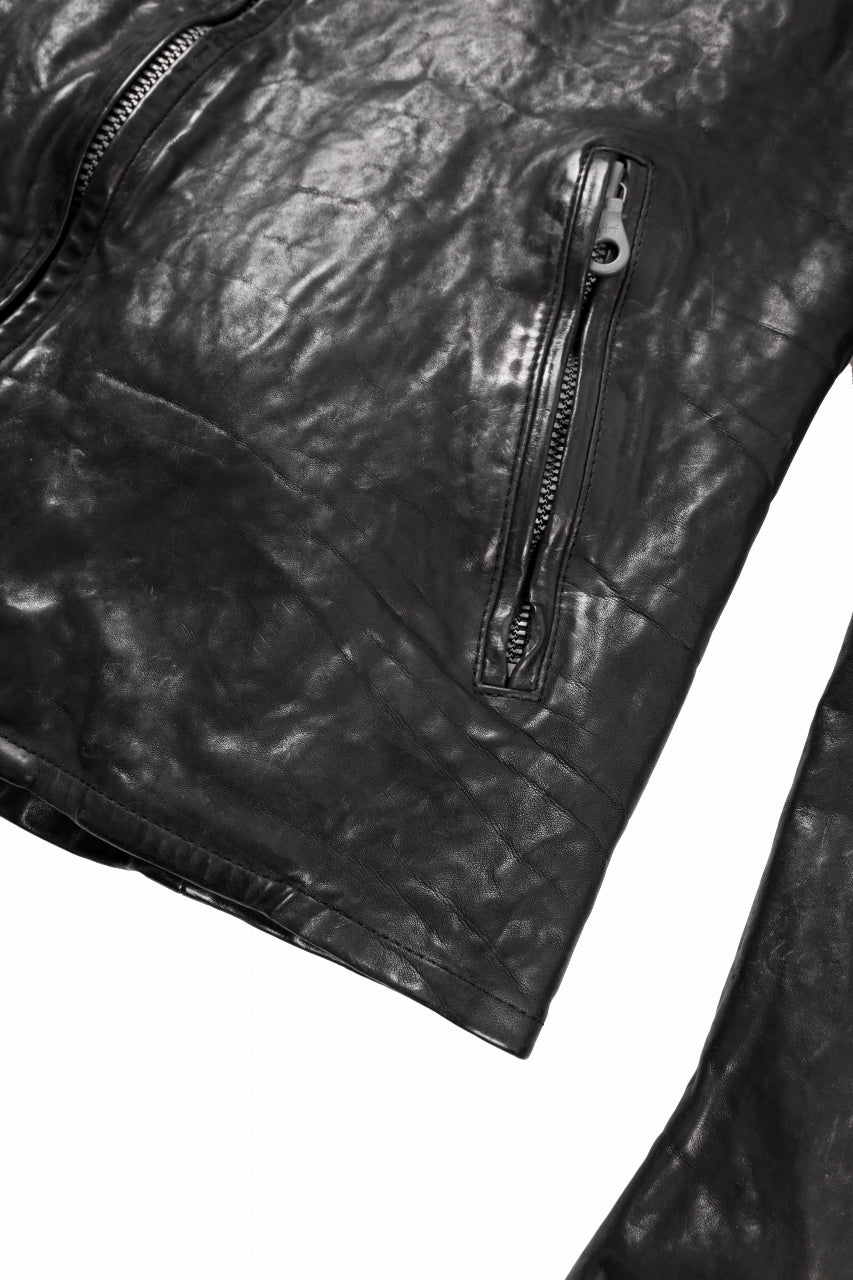 Load image into Gallery viewer, ISAMU KATAYAMA BACKLASH ITALY SHOULDER GARMENT-DYED SINGLE RIDERS JACKET(BLACK)