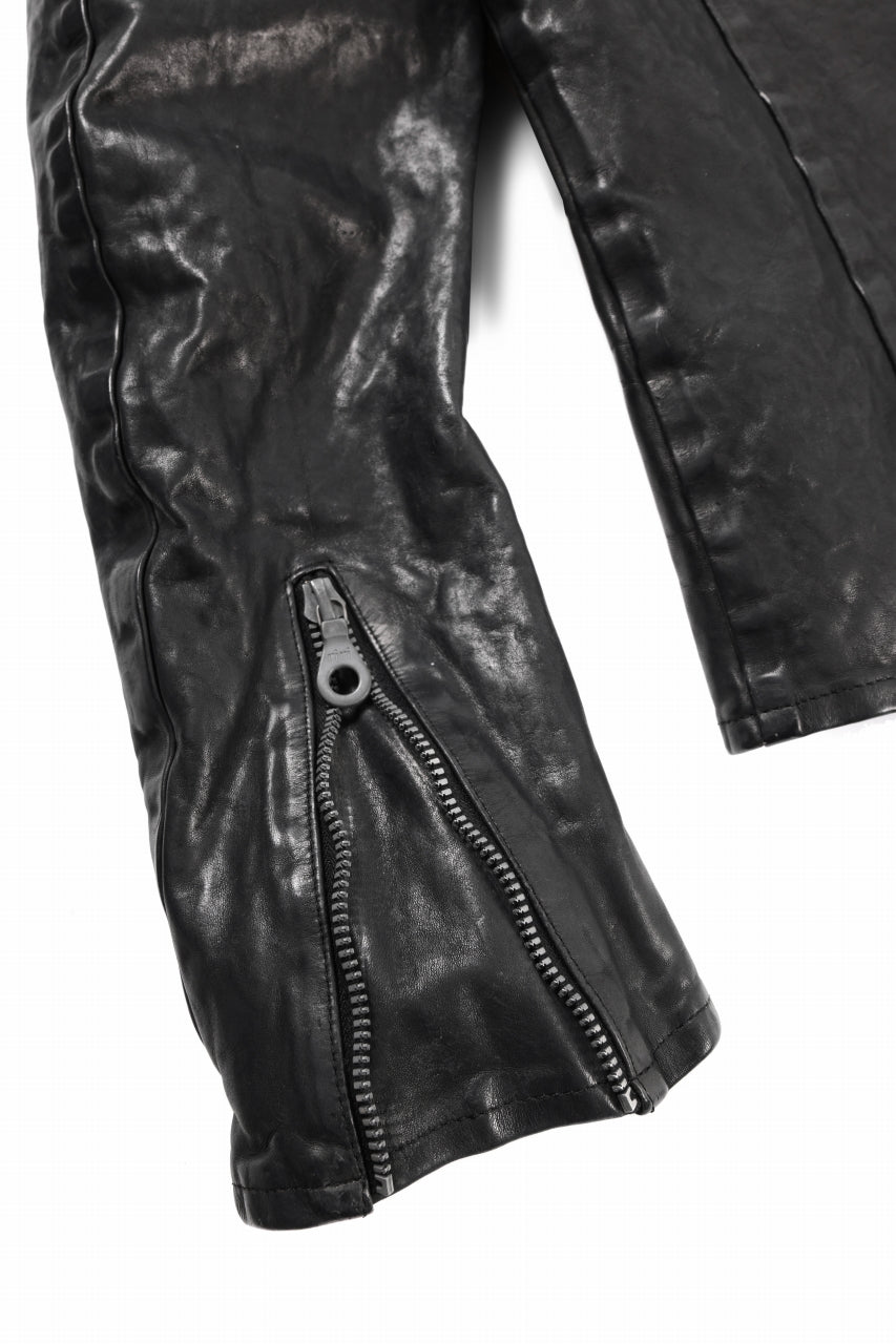 Load image into Gallery viewer, ISAMU KATAYAMA BACKLASH ITALY SHOULDER GARMENT-DYED SINGLE RIDERS JACKET(BLACK)
