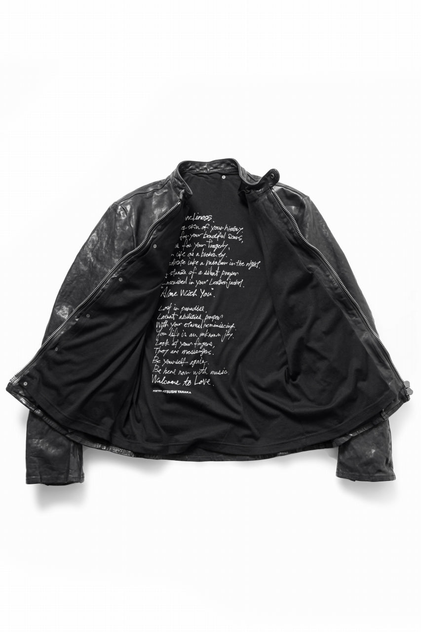 Load image into Gallery viewer, ISAMU KATAYAMA BACKLASH ITALY SHOULDER GARMENT-DYED SINGLE RIDERS JACKET(BLACK)