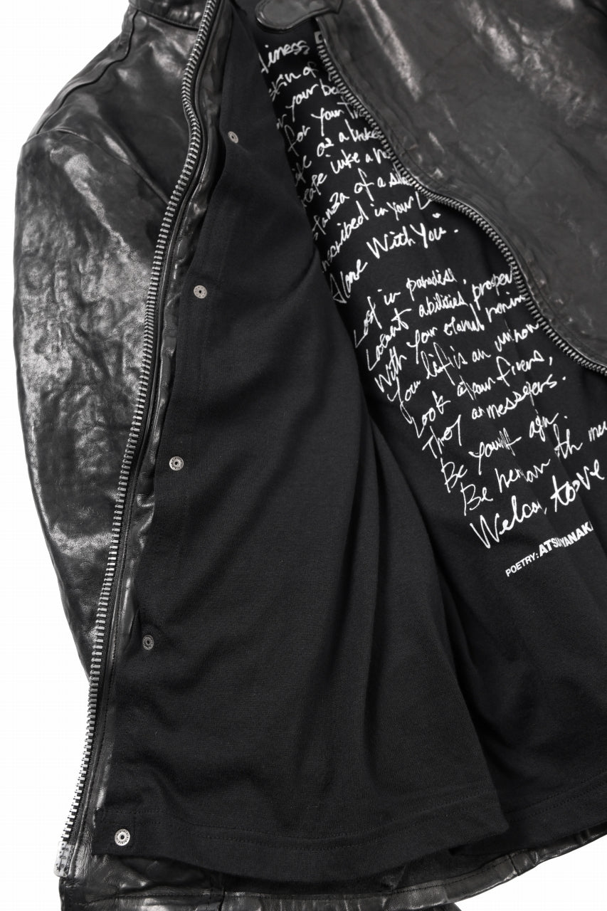 Load image into Gallery viewer, ISAMU KATAYAMA BACKLASH ITALY SHOULDER GARMENT-DYED SINGLE RIDERS JACKET(BLACK)