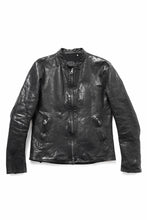 Load image into Gallery viewer, ISAMU KATAYAMA BACKLASH ITALY SHOULDER GARMENT-DYED SINGLE RIDERS JACKET(BLACK)