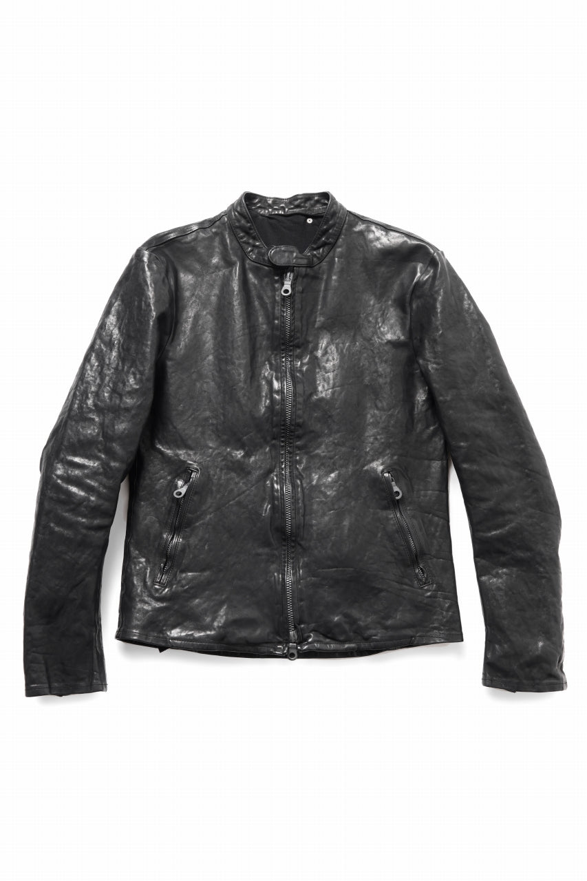 Load image into Gallery viewer, ISAMU KATAYAMA BACKLASH ITALY SHOULDER GARMENT-DYED SINGLE RIDERS JACKET(BLACK)