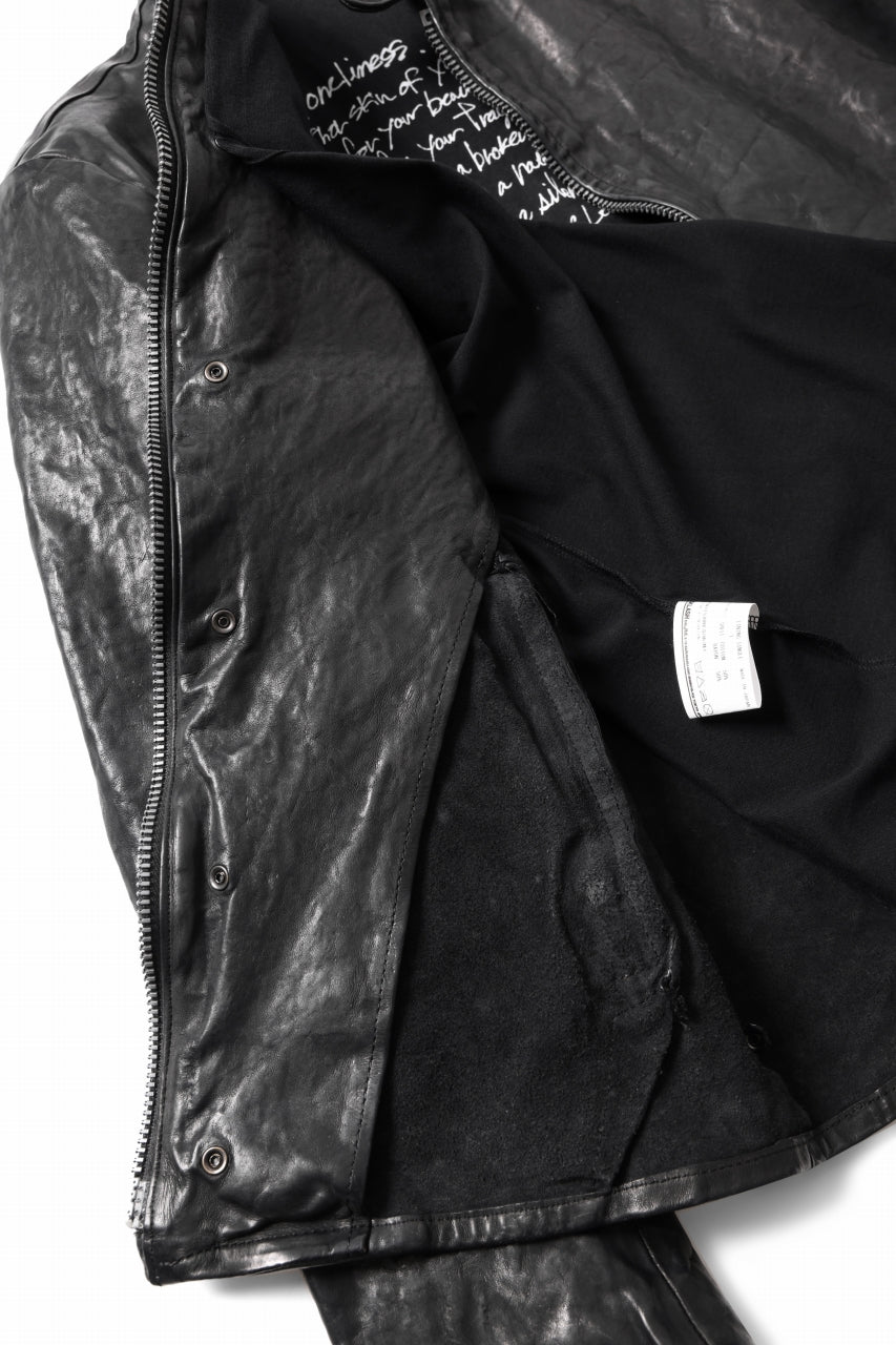 Load image into Gallery viewer, ISAMU KATAYAMA BACKLASH ITALY SHOULDER GARMENT-DYED SINGLE RIDERS JACKET(BLACK)