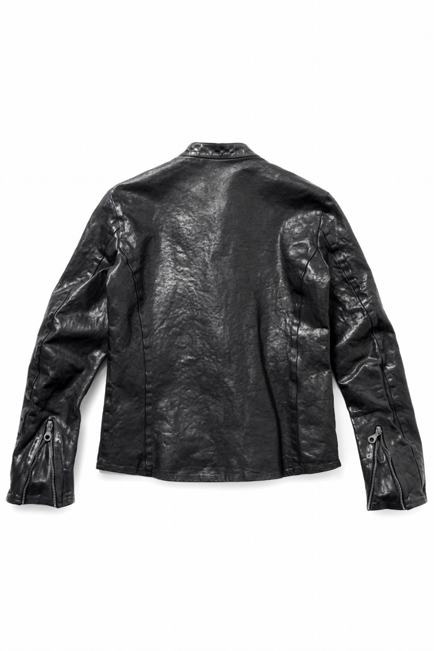 ISAMU KATAYAMA BACKLASH ITALY SHOULDER GARMENT-DYED SINGLE RIDERS JACKET(BLACK)