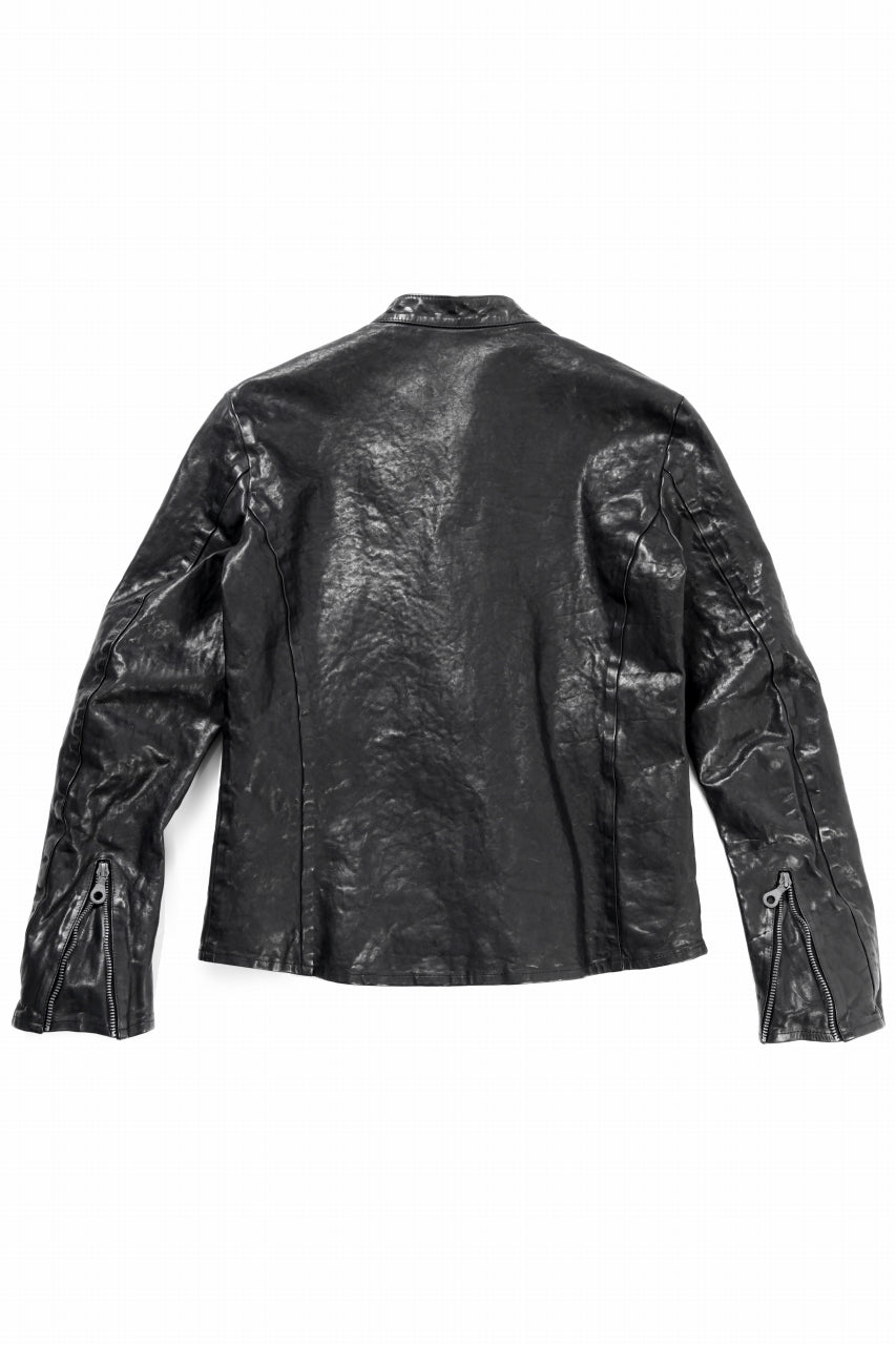 Load image into Gallery viewer, ISAMU KATAYAMA BACKLASH ITALY SHOULDER GARMENT-DYED SINGLE RIDERS JACKET(BLACK)