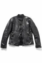 Load image into Gallery viewer, ISAMU KATAYAMA BACKLASH ITALY SHOULDER GARMENT-DYED SINGLE RIDERS JACKET(BLACK)