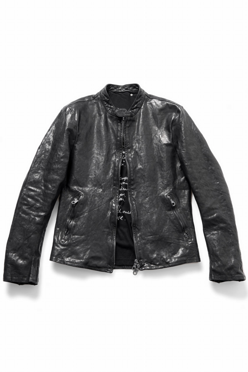 Load image into Gallery viewer, ISAMU KATAYAMA BACKLASH ITALY SHOULDER GARMENT-DYED SINGLE RIDERS JACKET(BLACK)