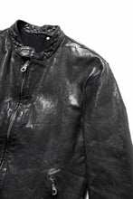 Load image into Gallery viewer, ISAMU KATAYAMA BACKLASH ITALY SHOULDER GARMENT-DYED SINGLE RIDERS JACKET(BLACK)