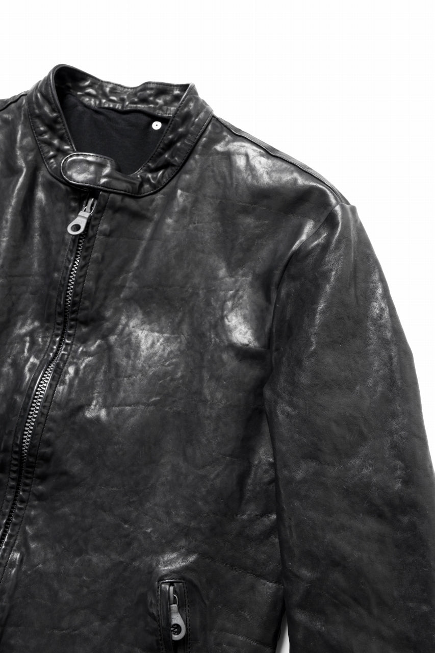 Load image into Gallery viewer, ISAMU KATAYAMA BACKLASH ITALY SHOULDER GARMENT-DYED SINGLE RIDERS JACKET(BLACK)