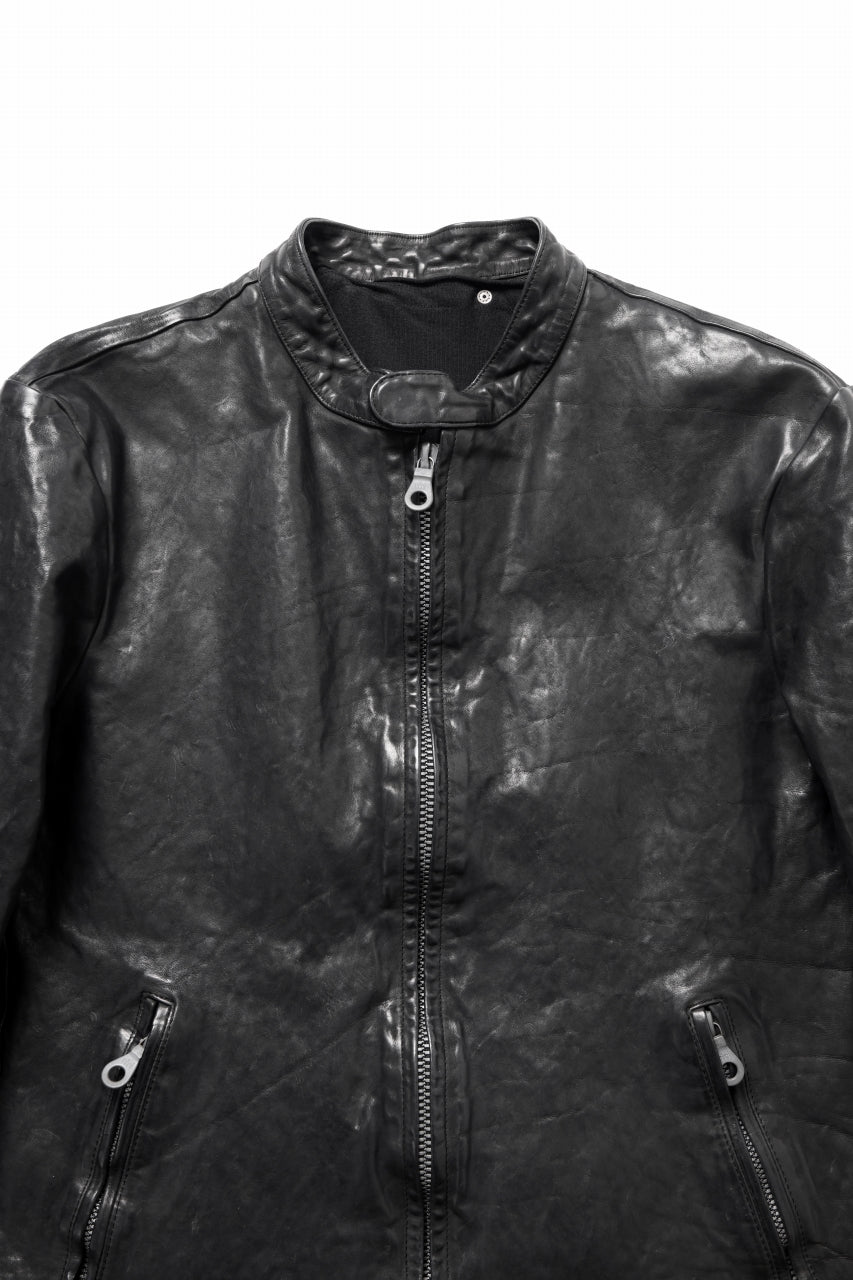Load image into Gallery viewer, ISAMU KATAYAMA BACKLASH ITALY SHOULDER GARMENT-DYED SINGLE RIDERS JACKET(BLACK)