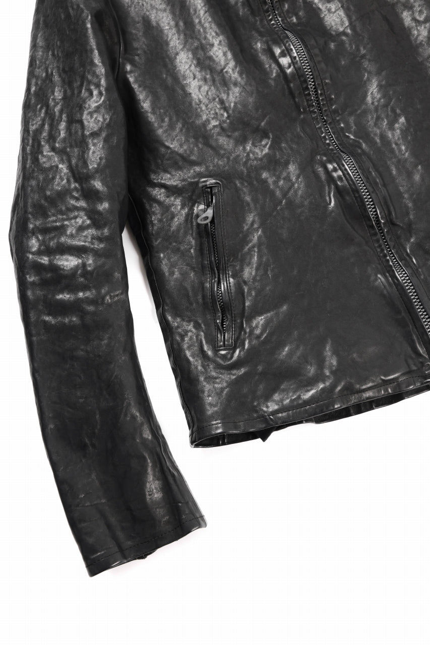 Load image into Gallery viewer, ISAMU KATAYAMA BACKLASH ITALY SHOULDER GARMENT-DYED SINGLE RIDERS JACKET(BLACK)