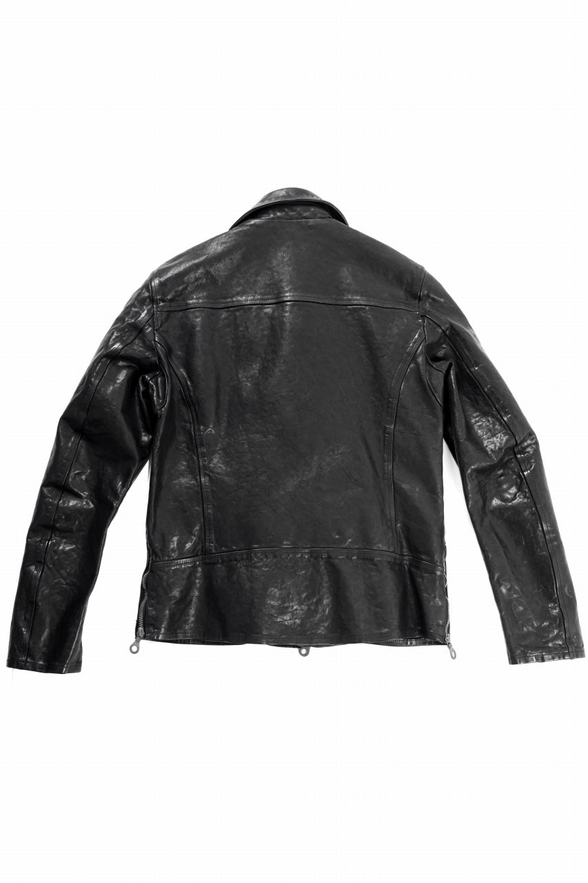 画像をギャラリービューアに読み込む, ISAMU KATAYAMA BACKLASH ITALY SHOULDER GARMENT-DYED DOUBLE RIDERS JACKET(BLACK)