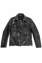画像をギャラリービューアに読み込む, ISAMU KATAYAMA BACKLASH ITALY SHOULDER GARMENT-DYED DOUBLE RIDERS JACKET(BLACK)