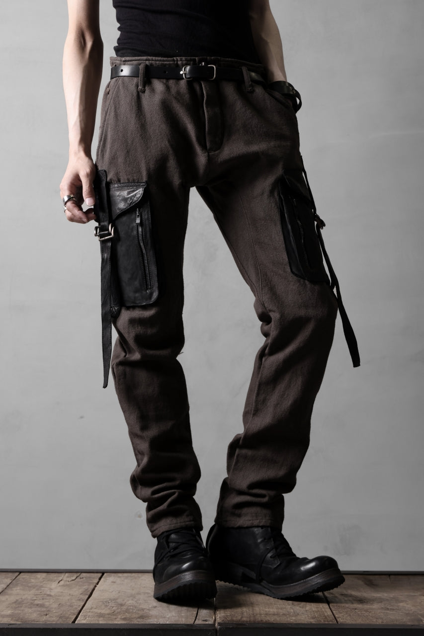 incarnation SLIM ARMY PANTS MP-3 / PIECE DYED (CANVAS + HORSE LEATHER) (81N)