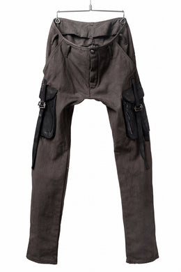 incarnation SLIM ARMY PANTS MP-3 / DYEING CANVAS+HORSE LEATHER (BROWN GRAY) - Price specified
