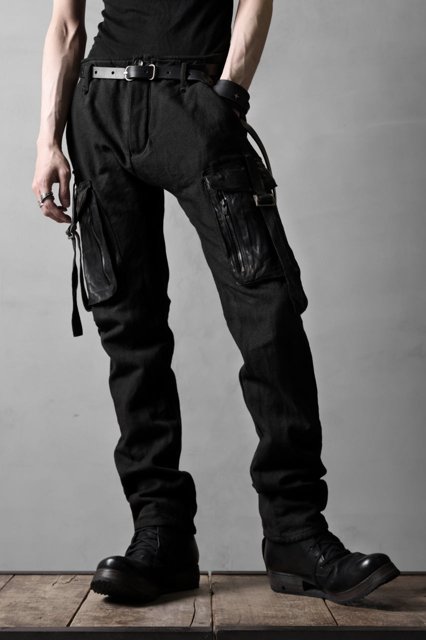 incarnation SLIM ARMY PANTS MP-3 / PIECE DYED (CANVAS + HORSE LEATHER) (91N)