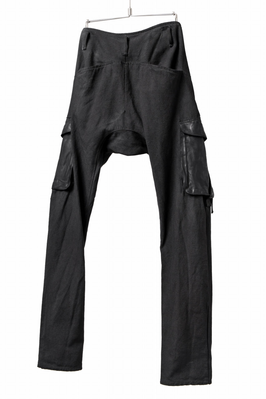 incarnation SLIM ARMY PANTS MP-3 / DYEING CANVAS+HORSE LEATHER (BLACK)