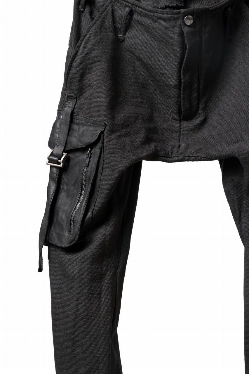 Load image into Gallery viewer, incarnation SLIM ARMY PANTS MP-3 / PIECE DYED (CANVAS + HORSE LEATHER) (91N)