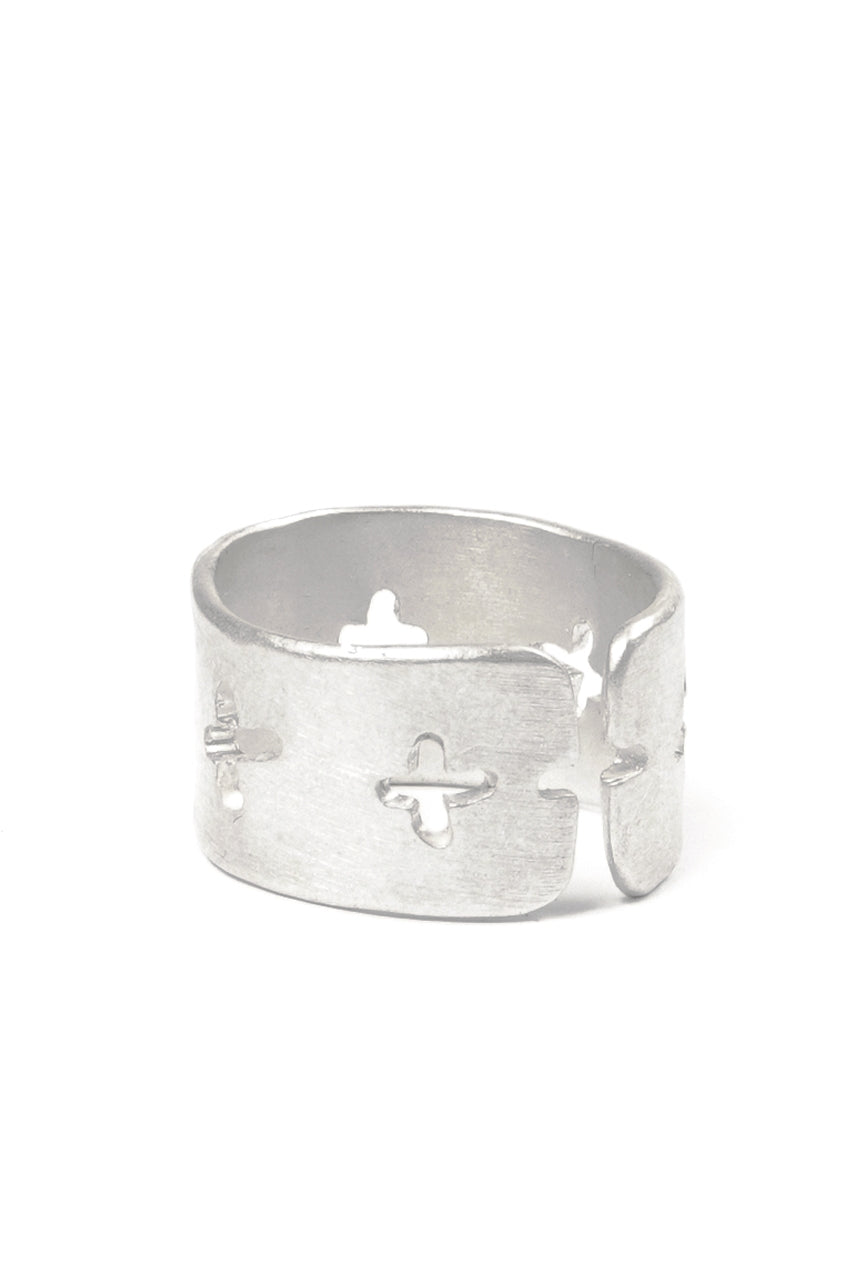 Load image into Gallery viewer, m.a+ thick multiple cross cut ring / AG53 / AG (SILVER)