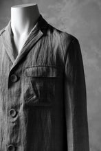 Load image into Gallery viewer, blackcrow 3B linen check jacket / sumi dyed (carbon)