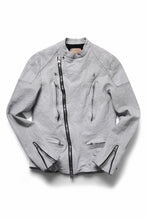 画像をギャラリービューアに読み込む, ISAMU KATAYAMA BACKLASH JP-CALF NATURAL DYED GARMENT-WASH SEMI-DOUBLE RIDERS JACKET (WHITE)