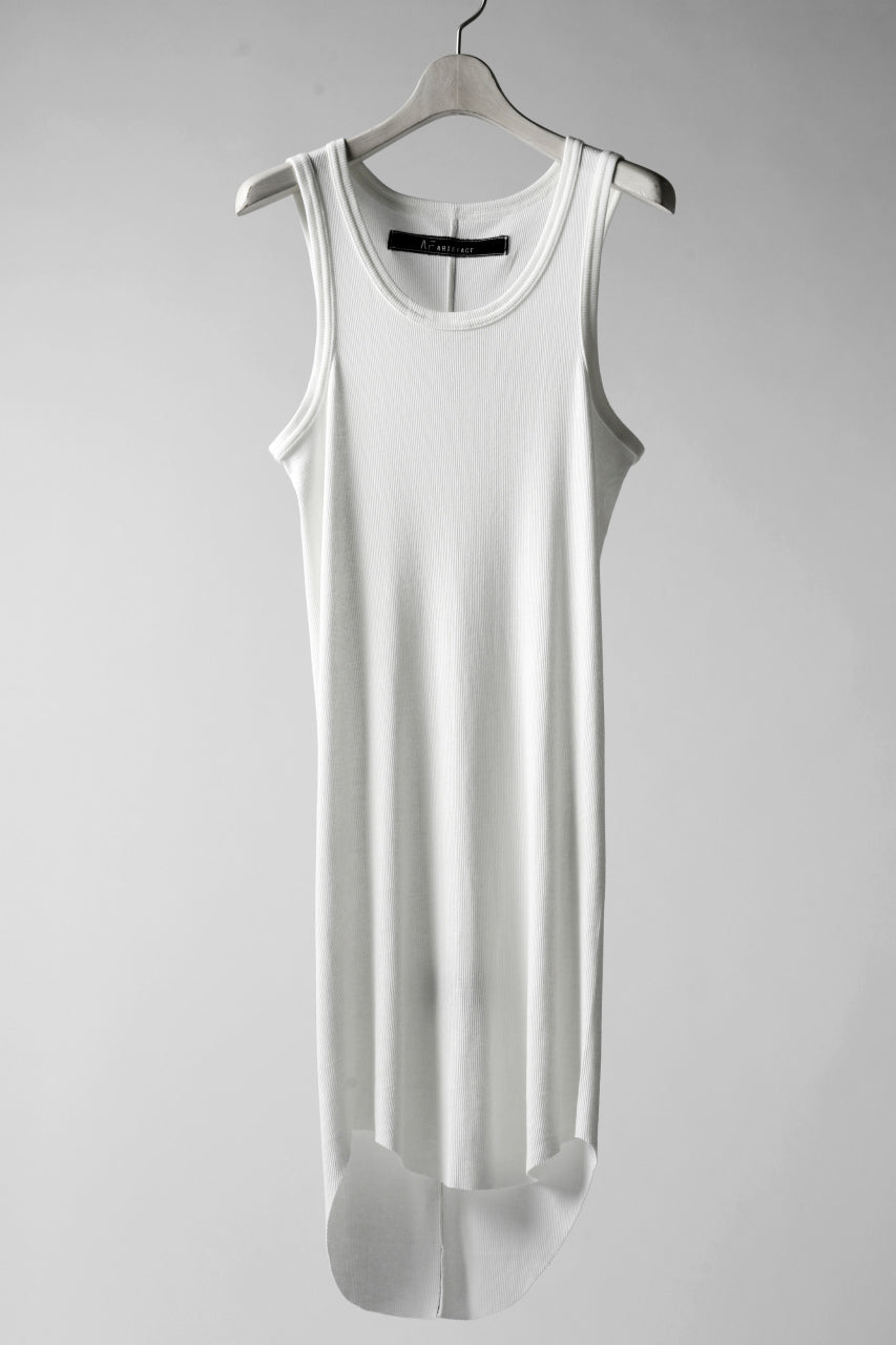 A.F ARTEFACT LONG TANK TOP / RIB COTTON  (WHITE)