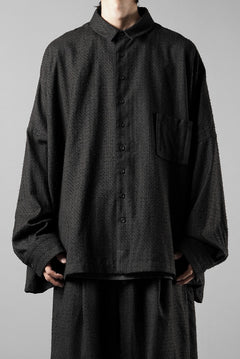 画像をギャラリービューアに読み込む, KLASICA EXTRA WIDE OUTER SHIRTS / FORK NEEDLE PUNCH SUPER 100&#39;s PENCIL STRIPE (IRON BROWN STRIPES)