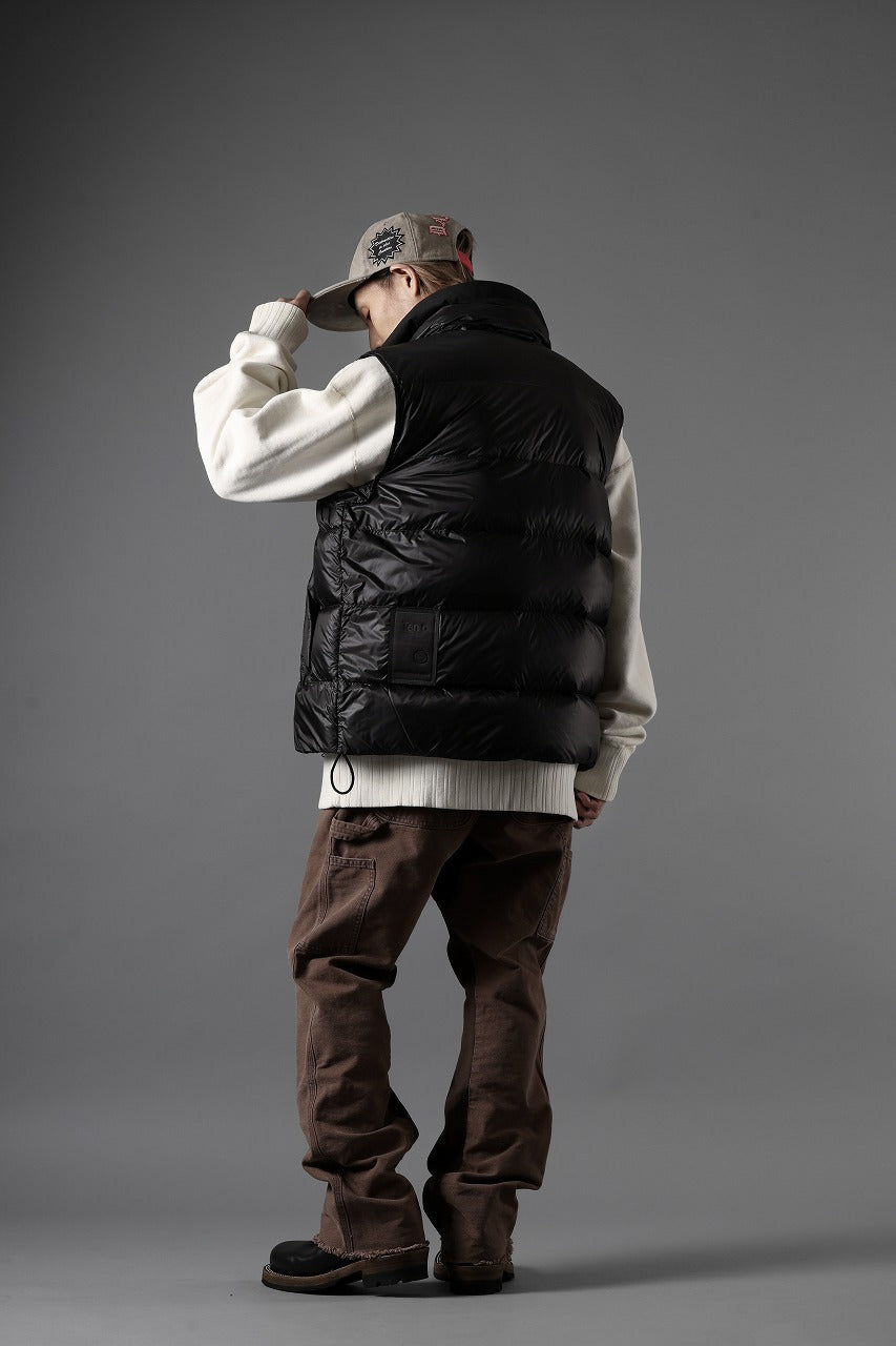 Ten c ASO DOWN VEST / PIECE DYED RIPSTOP 10 DEN + OJJ 11oz (BLACK)