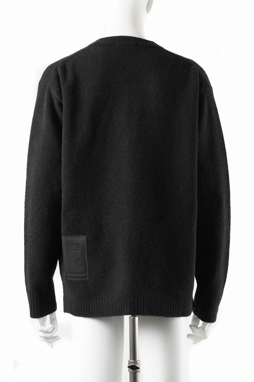 Load image into Gallery viewer, Ten c CARDIGAN / BRUSHED STRETCH WOOL (NERO)