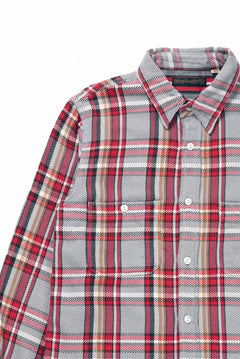 画像をギャラリービューアに読み込む, FULLCOUNT FLANNEL WORK SHIRT / ORIGINAL COTTON CHECK (GRAY x RED)