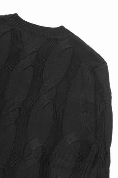 Load image into Gallery viewer, A.F ARTEFACT CABLE KNIT PULLOVER / REGULAR FIT (BLACK)