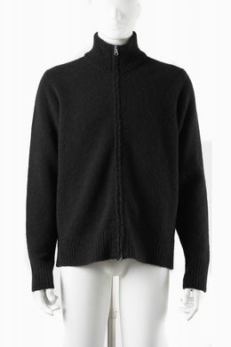 Ten c MAGLIERIA MAGLIA APERTA / BRUSHED STRETCH WOOL (NERO)